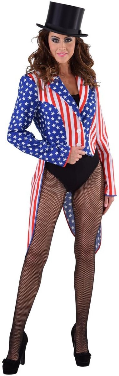 Jaren 20 Danseressen Kostuum | Slipjas Stars And Stripes Make America Great Again Vrouw | XXL | Carnaval kostuum | Verkleedkleding